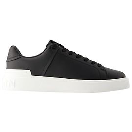 Baskets B-Court - Balmain - Cuir - Noir Noir