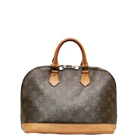 Louis Vuitton-Borsa a mano in tela Louis Vuitton Monogram Alma PM M51130 in buone condizioni-Marrone