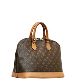 Louis Vuitton-Bolso de lona Louis Vuitton Monogram Alma PM M51130 en buen estado-Castaño