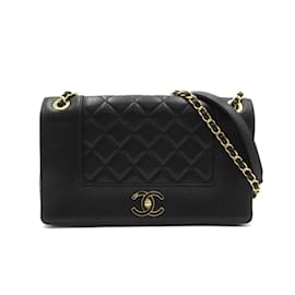 Chanel-CC Quilted Leather Mademoiselle Flap Bag A93084-Black