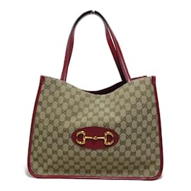 Gucci-Horsebit-Einkaufstasche aus GG Canvas 623694-Braun