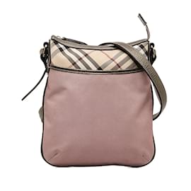 Burberry-Nova Check Nylon Shoulder Bag-Pink