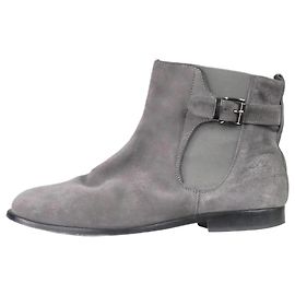 Christian Dior Grey suede buckle ankle boots - size EU 36 Grey