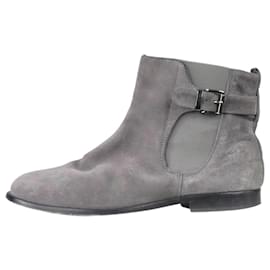 Christian Dior-Grey suede buckle ankle boots - size EU 36-Grey