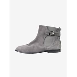 Christian Dior-Grey suede buckle ankle boots - size EU 36-Grey