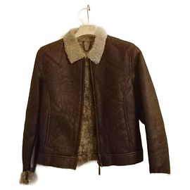 Autre Marque Chevignon Shearling Lambskin Jacket Brown Brown