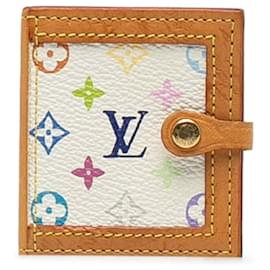 Louis Vuitton-Weißer Mini-Fotohalter mit mehrfarbigem Monogramm von Louis Vuitton-Weiß