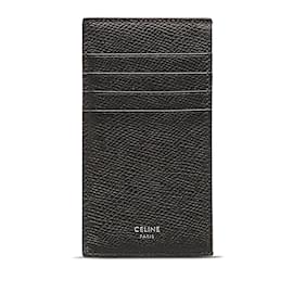 Céline-Celine Leather Card Case  Leather Card Case in Good condition-Black
