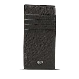 Céline-Celine Leather Card Case  Leather Card Case in Good condition-Black