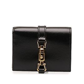 Gucci Leather Jackie 1961 card case 645536 Black