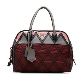 Prada Sac Tessuto Impunturato Bauletto Rouge