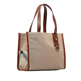 Burberry-Handtasche aus Canvas und Lederbesatz-Braun