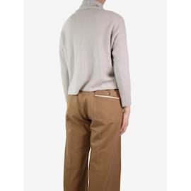 Autre Marque-Light grey cashmere-blend funnel-neck jumper - size UK 8-Grey