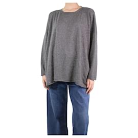 Autre Marque-Dark grey oversized lurex sweater - One Size-Grey