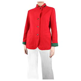 Autre Marque-Rote Bouclé-Jacke – Größe UK 8-Rot