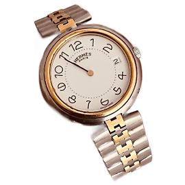 Relógio Hermès Profile GM em aço e banhado a ouro branco Branco