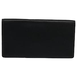 Louis Vuitton-LOUIS VUITTON Chicago Long Wallet Leather Black LV Auth bs10417-Black