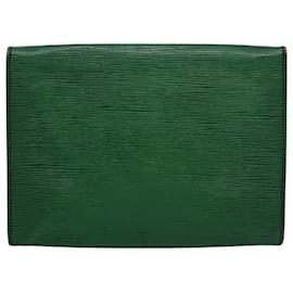 Louis Vuitton-LOUIS VUITTON Epi Jena Clutch Bag Green M52724 LV Auth 60114-Green