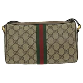 Gucci-GUCCI GG Supreme Web Sherry Line Umhängetasche Beige Rot 89 02 018 Auth yk9578-Rot,Beige