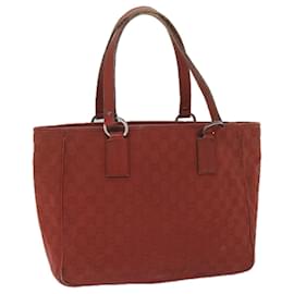 Gucci-GUCCI GG Lona Tote Bag Vermelha 113017 Auth hk950-Vermelho