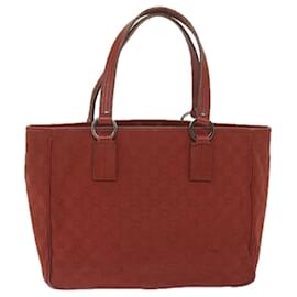 Gucci-GUCCI GG Canvas Tote Bag Red 113017 Auth hk950-Red