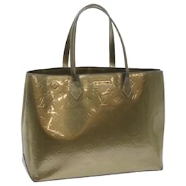 Louis Vuitton-LOUIS VUITTON Vernis Wilshire MM Hand Bag Gris Art Deco M91648 LV Auth bs10298-Other