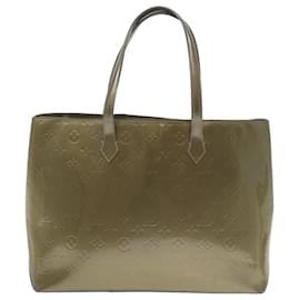 Louis Vuitton-LOUIS VUITTON Vernis Wilshire MM Sac à Main Gris Art Déco M91648 LV Auth bs10298-Autre