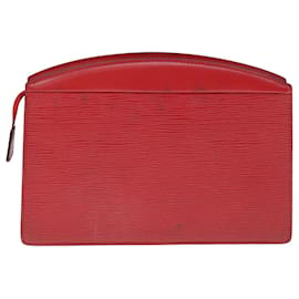 Louis Vuitton-Saco de embreagem LOUIS VUITTON Epi Trousse Crete vermelho M48407 Autenticação de LV 60479-Vermelho