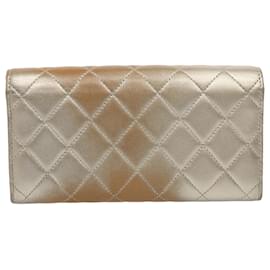 Chanel-CHANEL Long Wallet Lamb Skin Gold Tone CC Auth bs10438-Other