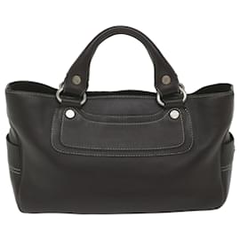 Céline-CELINE Hand Bag Leather Brown Auth bs10411-Brown