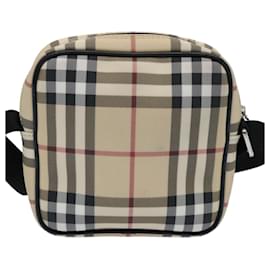 Burberry-BURBERRY Nova Check Borsa a spalla PVC Beige Nero Aut 58498-Nero,Beige