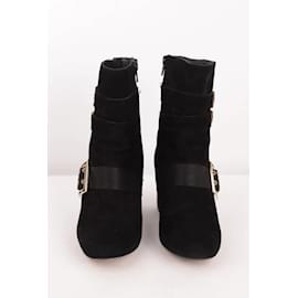 Liu.Jo-Suede buckle boots-Black