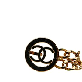 Chanel-Cinturón de eslabones de cadena con medallón CC de Chanel dorado-Dorado