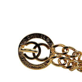 Chanel-Cinturón de eslabones de cadena con medallón CC de Chanel dorado-Dorado