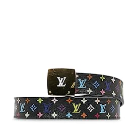 Louis Vuitton-Black Louis Vuitton Monogram Multicolore LV Cut Reversible Belt-Black