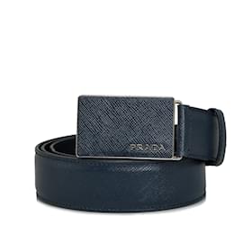Blauer Prada Saffiano-Ledergürtel IT 40 Blau