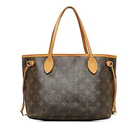 Louis Vuitton-Sac cabas marron Louis Vuitton Monogram Neverfull PM-Marron