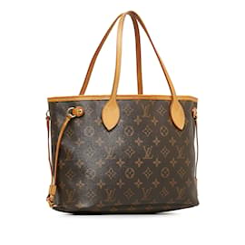 Louis Vuitton-Sac cabas marron Louis Vuitton Monogram Neverfull PM-Marron