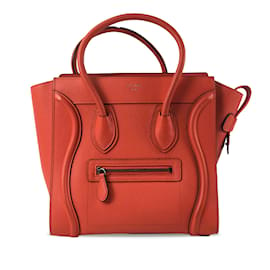 Céline-Sac à main cabas orange Celine Micro Bagage-Orange