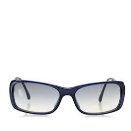Chanel-Blue Chanel Round Tinted Sunglasses-Blue