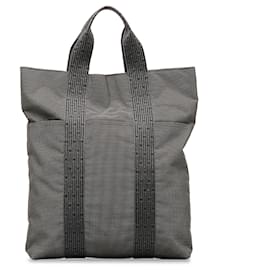 Hermès-Gray Hermes Herline Cabas Tote Bag-Other