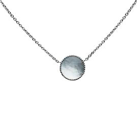 Dior-Silver Dior Rose Devan Pendant Necklace-Silvery