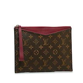 Louis Vuitton-Brown Louis Vuitton Monogram Pochette Pallas Clutch Bag-Brown