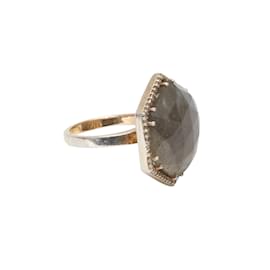 Autre Marque-Gold Jennifer Miller Labradorite & Diamond Hexagon Ring-Golden