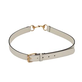 Gucci-White Gucci Horsebit Belt IT 38-White