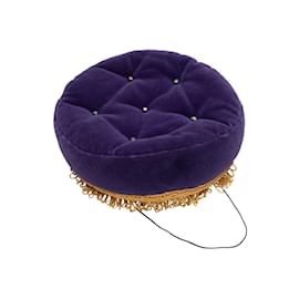 Karl Lagerfeld-Vintage Purple & Gold Karl Lagerfeld 1985 Cushion Hat-Purple