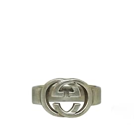 Gucci-Silver Gucci Interlocking G Ring-Silvery