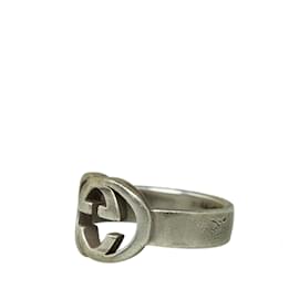 Gucci-Silberner, ineinandergreifender Gucci-Ring-Silber
