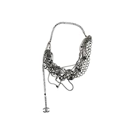 Chanel-Silver-Tone Chanel Multistrand Chain-Link Belt-Silvery