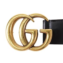 Gucci-Ceinture en cuir marron Gucci GG Supreme et Marmont IT 34-Marron